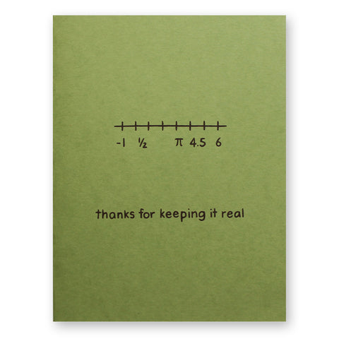 Thanks For Keeping It Real Card