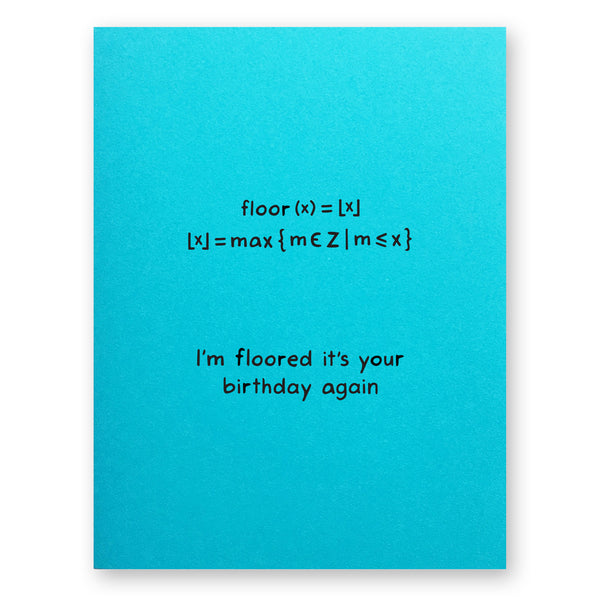 Floored Math Birthday Card