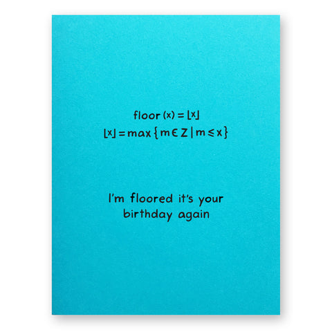 Floored Math Birthday Card