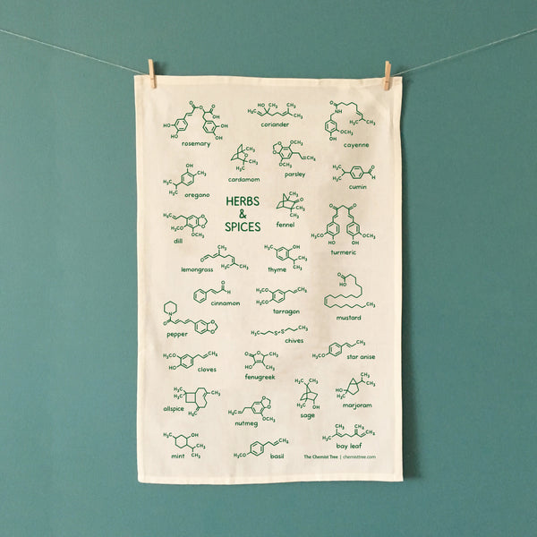 Herbs and Spices Tea Towel