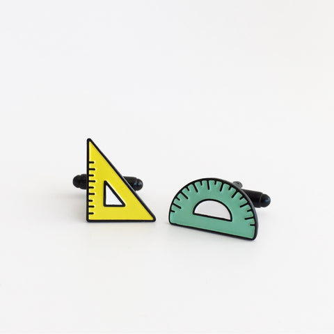 Protractor + Set Square Cufflinks