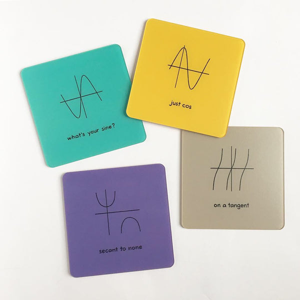 Trigonometry Puns Coaster Set